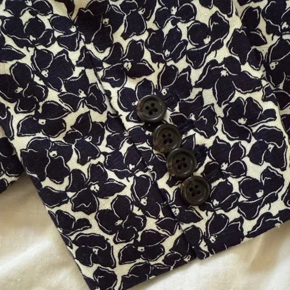 J. Crew Schoolboy Navy and White Floral Blazer - Picture 11 of 12